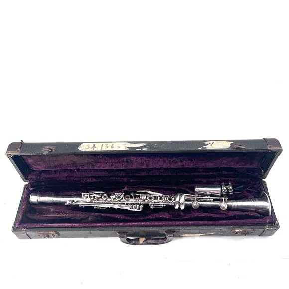 Antique Circa 1940s Cundy-Bettoney Three Star Metal Clarinet With Case - Picture 1 of 16